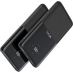 SANAG Lot De 2 Batterie Externe 10000Mah, Power Bank Usb C Ultra Mince Chargeur Portable Avec 2 Ports Usb Sortie Et Affichage Led Pour Iphone, Samsung, Huawei Etc Noir