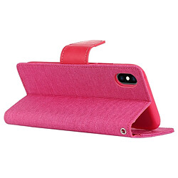 Avis Wewoo CANVAS DIARY Étui en cuir à rabat horizontal texturé pour iPhone XS / X, avec support, logements pour cartes et portefeuille (rose rouge)