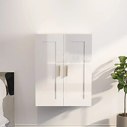 vidaXL Armoire murale Blanc brillant 69,5x32,5x90 cm Bois d'ingénierie