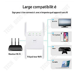 Avis Tech Discount TD® Répéteur d'amplificateur de signal WiFi émetteur AP extension wifi sans fil 1200Mbps répéteur double fréquence AC5G / 2.4Gwifi