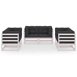 Avis Maison Chic Salon de jardin 6 pcs + coussins - Mobilier/Meubles de jardin - Table et chaises d'extérieur Bois de pin massif -MN85290