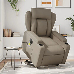 Maison Chic Fauteuil Relax pour salon, Fauteuil inclinable de massage électrique cappuccino similicuir -GKD35125