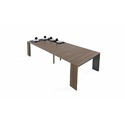 Inside 75 Table console extensible FORDA XL Noyer/cadre gris ardoise largeur 120cm*270cm