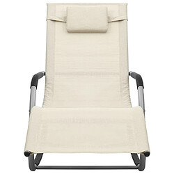 Maison Chic Chaise longue Jardin| Bain de soleil Relax | Transat textilène crème et gris -GKD73155