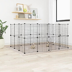 vidaXL Cage animaux de compagnie à 28 panneaux et porte Noir 35x35 cm