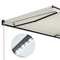 Acheter vidaXL Auvent manuel rétractable avec LED 600x300 cm Crème