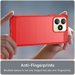 Acheter Htdmobiles Coque pour Realme C51 / C53 / Narzo N53 - housse etui silicone gel carbone + verre trempe - ROUGE