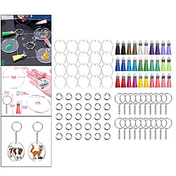 110 Pièces Acrylique Cercle Clair Disques, 20 Ronde Acrylique Trousseau Vierge, 30 En Cuir Gland Pendentif, 30 pivotant Mousqueton Porte-clés Anneau, pas cher