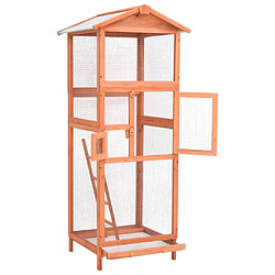 vidaXL Cage à oiseaux 68x62x166 cm bois de sapin massif