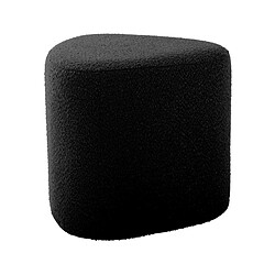 LEITMOTIV Pouf en tissu bouclette Ada Organic noir.