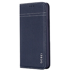 Wewoo Coque Pour iPhone 11 Pro GEBEI Etui de protection en cuir à rabat avec support et fentes cartes Bleu