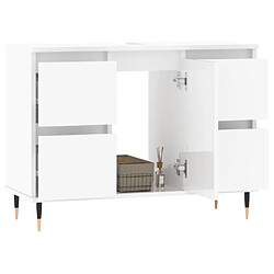 Avis Maison Chic Armoire de salle de bain,Meuble de rangement,Meuble haut blanc brillant 80x33x60 cm -GKD663956