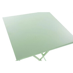 Pegane Ensemble de jardin avec table et 2 fauteuils en métal coloris vert pas cher