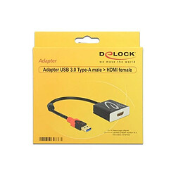 Adaptateur USB 3.0 vers HDMI DELOCK 62736 20 cm Noir