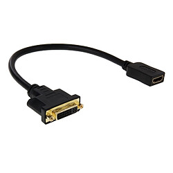 Wewoo HDMI Femelle vers DVI 24 noir + 5 Broches Adaptateur Câble, Longueur: 30cm