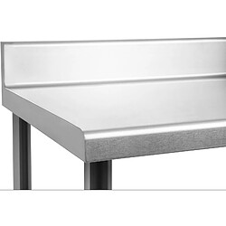 Helloshop26 Table de Travail Inox - Avec Rebord