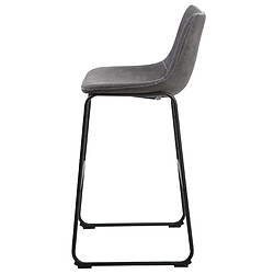 Beliani Tabouret de bar Set de 2 Tissu Gris FRANKS pas cher