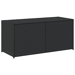 vidaXL Boîte de rangement de jardin noir 283L résine tressée