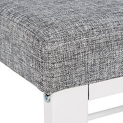 Helloshop26 Banc banquette range chaussures coussin rembourré tissu étagère à chaussures 2 niveaux métal gris 13_0000366_2