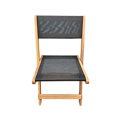 Acheter Habitat Et Jardin Chaise pliante en bois exotique Seoul - Maple - Noir - Lot de 2