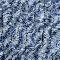 Avis Decoshop26 Rideau contre insectes moustiquaire Bleu blanc et argenté 90x220 cm Chenille DEC022176