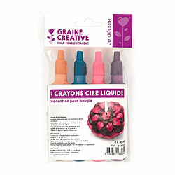 Graines Creatives 4 crayons de cire à bougie liquide