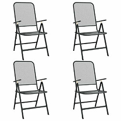 Avis Ensemble à manger de jardin 5 pcs,Table et chaise à dîner anthracite métal maille -MN37656