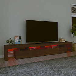 Acheter vidaXL Meuble TV avec lumières LED Chêne marron 260x36,5x40 cm