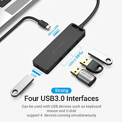 Avis Hub USB C Vention avec 4 Ports - Haute Vitesse 5 Gbps - Large Compatibilité - Protection Intégrée - Couleur Noir