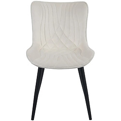 Decoshop26 Lot de 2 chaises de salle à manger coutures décoratives assise en PVC crème 10_0001675