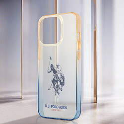 Acheter Us Polo U.S Polo Coque pour iPhone 14 Pro Max Double Horse Antichoc Bords Surélevés Bleu Nuit