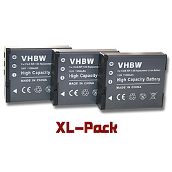 3x vhbw Li-Ion batterie 1100mAh (3.6V) pour caméra Casio Exilim EX-ZR200, EX-ZR310, EX-ZR320, EX-ZR400, EX-ZR410, EX-ZR700, EX-ZR710 comme NP-130.