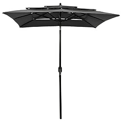 ComfortXL Parasol à 3 Niveaux Avec Mât En Aluminium Anthracite 2x2 M