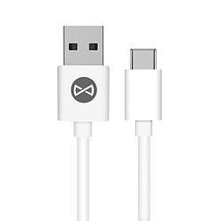 Câble USB vers USB Type C Charge Rapide et synchronisation 1m Forever Blanc