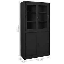 vidaXL Armoire de bureau et porte coulissante Anthracite 90x40x180 cm pas cher