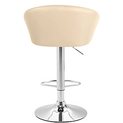 Decoshop26 Lot de 2 tabourets de bar chaises hautes design moderne en PVC crème et métal chromé 10_0004348 pas cher