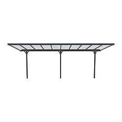 Vente-Unique Carport pergola adossé en aluminium 18,8 m² anthracite - ALVARO pas cher