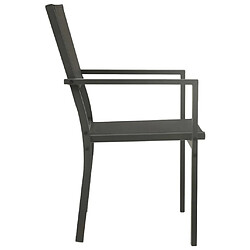 Acheter Maison Chic Lot de 2 Chaises de jardin,Fauteuil d'extérieur Textilène et acier Noir et anthracite -MN74619