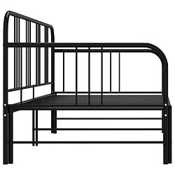 Avis vidaXL Cadre de canapé-lit extensible sans matelas Noir Métal 90x200cm