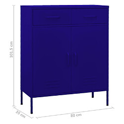 vidaXL Armoire de rangement Bleu marine 80x35x101,5 cm Acier pas cher