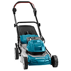 Makita Tondeuse à pelouse sans cordon 46 cm 5 Ah Bleu et noir pas cher