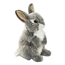 Hansa Peluche Lapin gris assis 17 cm