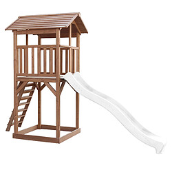 Acheter AXI Beach Tower Aire de Jeux avec Toboggan en BLANC & Bac à Sable | Grande Maison enfant extérieur en marron | Cabane de Jeu en Bois FSC