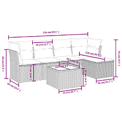 Avis Maison Chic Ensemble Tables et chaises d'extérieur 6pcs avec coussins,Salon de jardin noir résine tressée -GKD669179