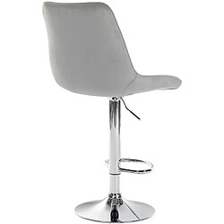 Decoshop26 Lot de 2 tabourets de bar réglable en hauteur pivotant à 360° assise en velours gris couture verticale pied métal chromé 10_0004427 pas cher