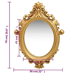 vidaXL Miroir mural style château 56x76 cm Doré pas cher