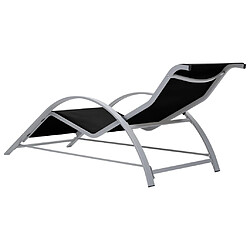 Avis vidaXL Chaise longue textilène et aluminium noir