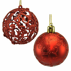 BigBuy Christmas Boules de Noël Rouge Plastique 6 x 6 x 6 cm (12 Unités)