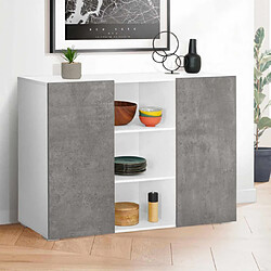 Idmarket Buffet ELI 2p. blanc/béton