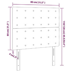 vidaXL Têtes de lit 2 pcs Gris foncé 80x5x78/88 cm Velours pas cher